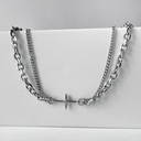 Silver star punk chain