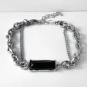 Modern black stone bracelet