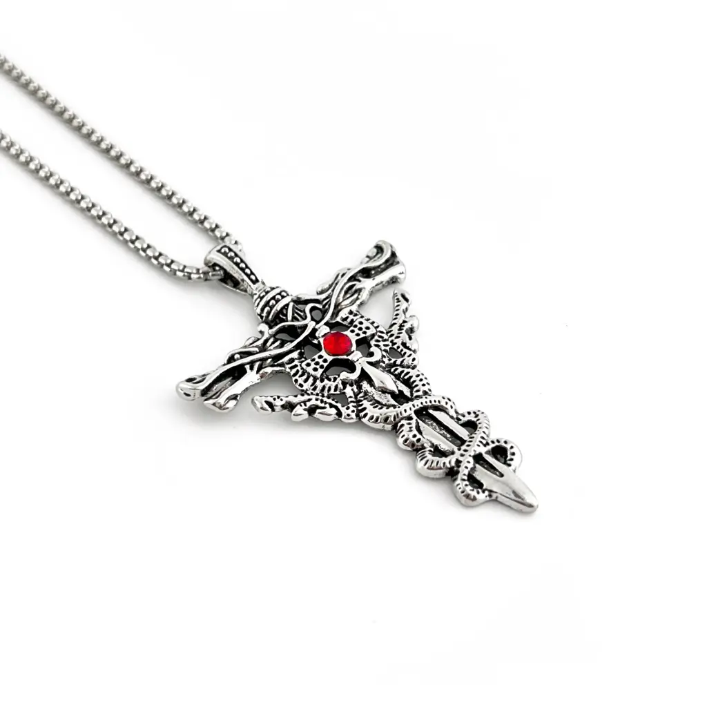 Ruby thorn cross