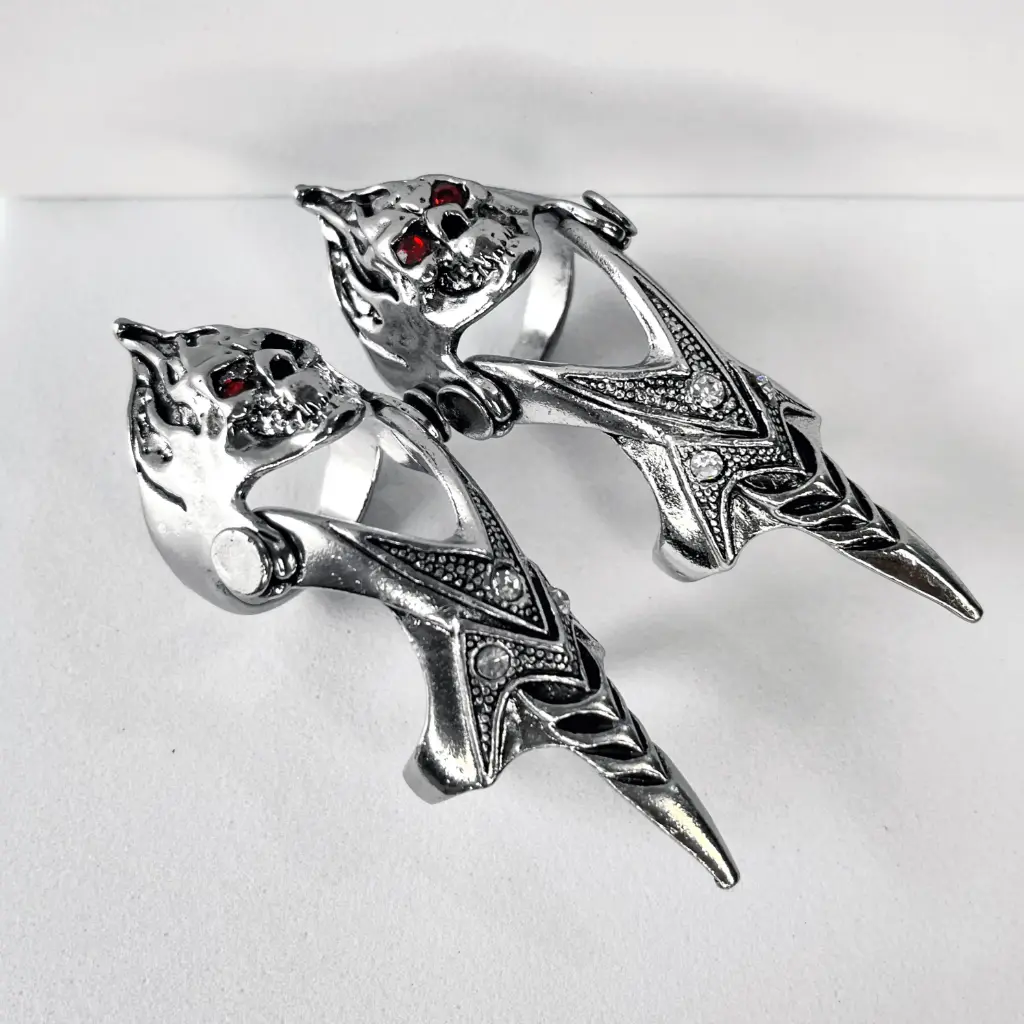 Heavy metal skull armor ring