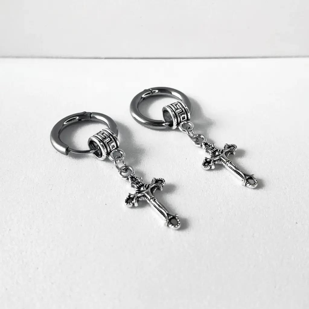 Eternal cross earrings